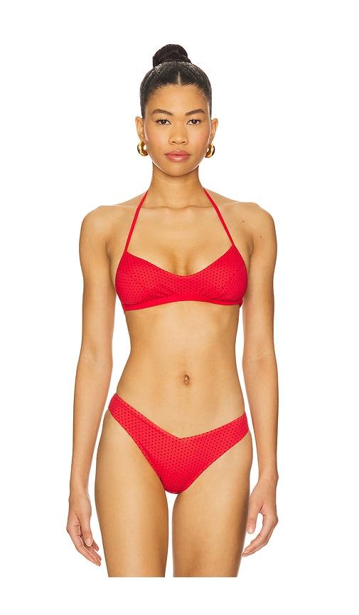 frankies bikinis micah bikini top in red.
