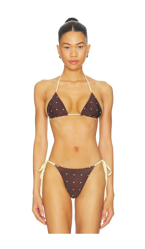 frankies bikinis nick satin top in brown,lemon.