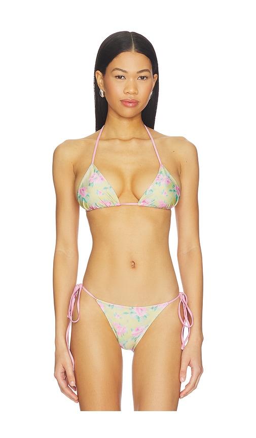 frankies bikinis nick satin top in yellow.