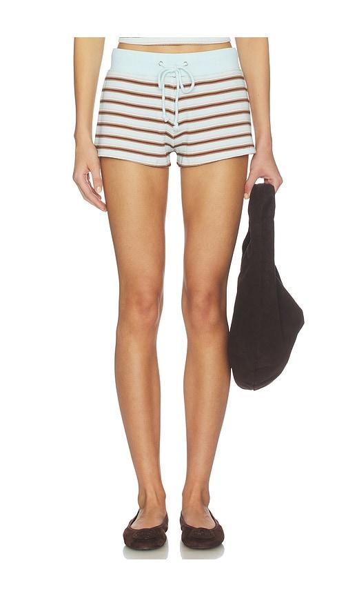 frankies bikinis noah thermal short in blue,brown.