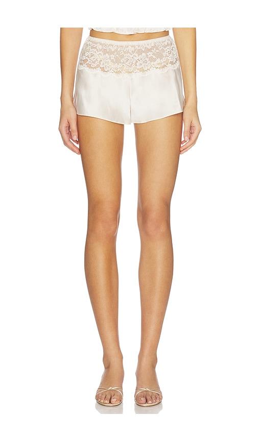 frankies bikinis rosie silk short in cream.