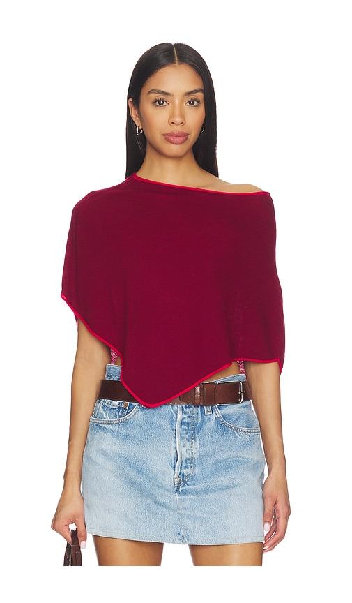frankies bikinis scout knit poncho in ember in red.