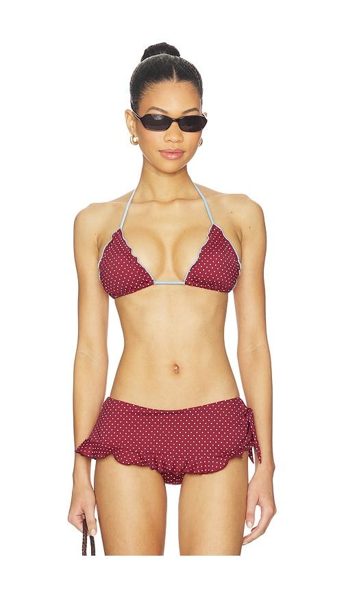 frankies bikinis tidal top in burgundy.