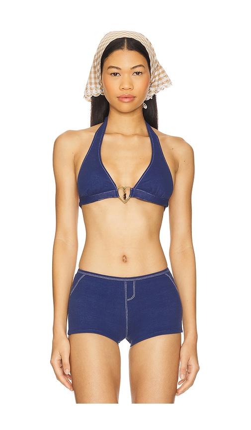 frankies bikinis x bella hadid frank bikini top in blue.