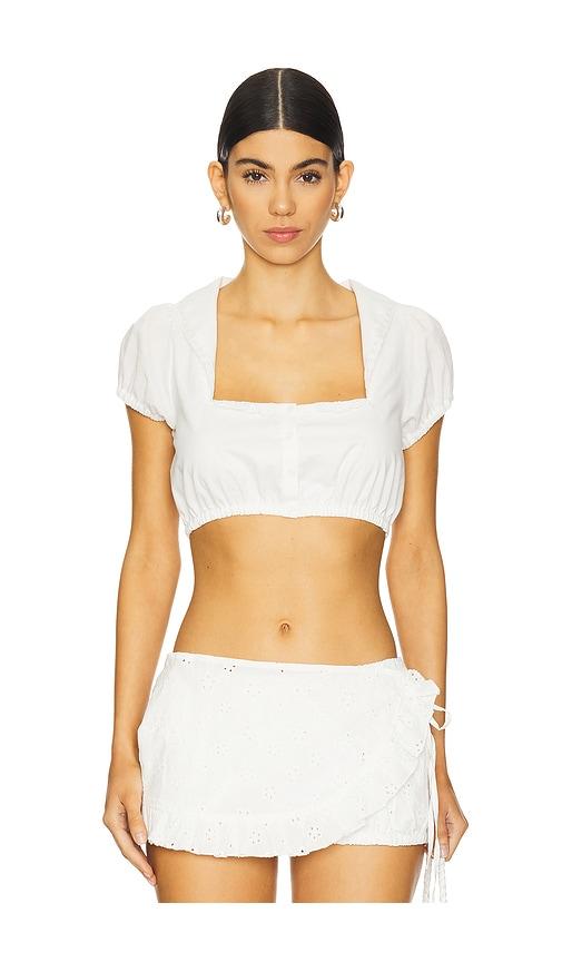 frankies bikinis x bella hadid little miss top in white.