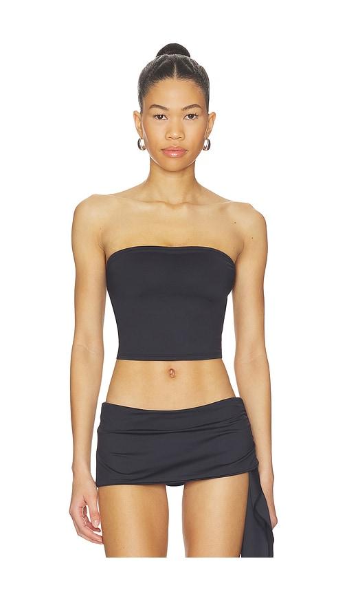 frankies bikinis x jennie peace top in black.