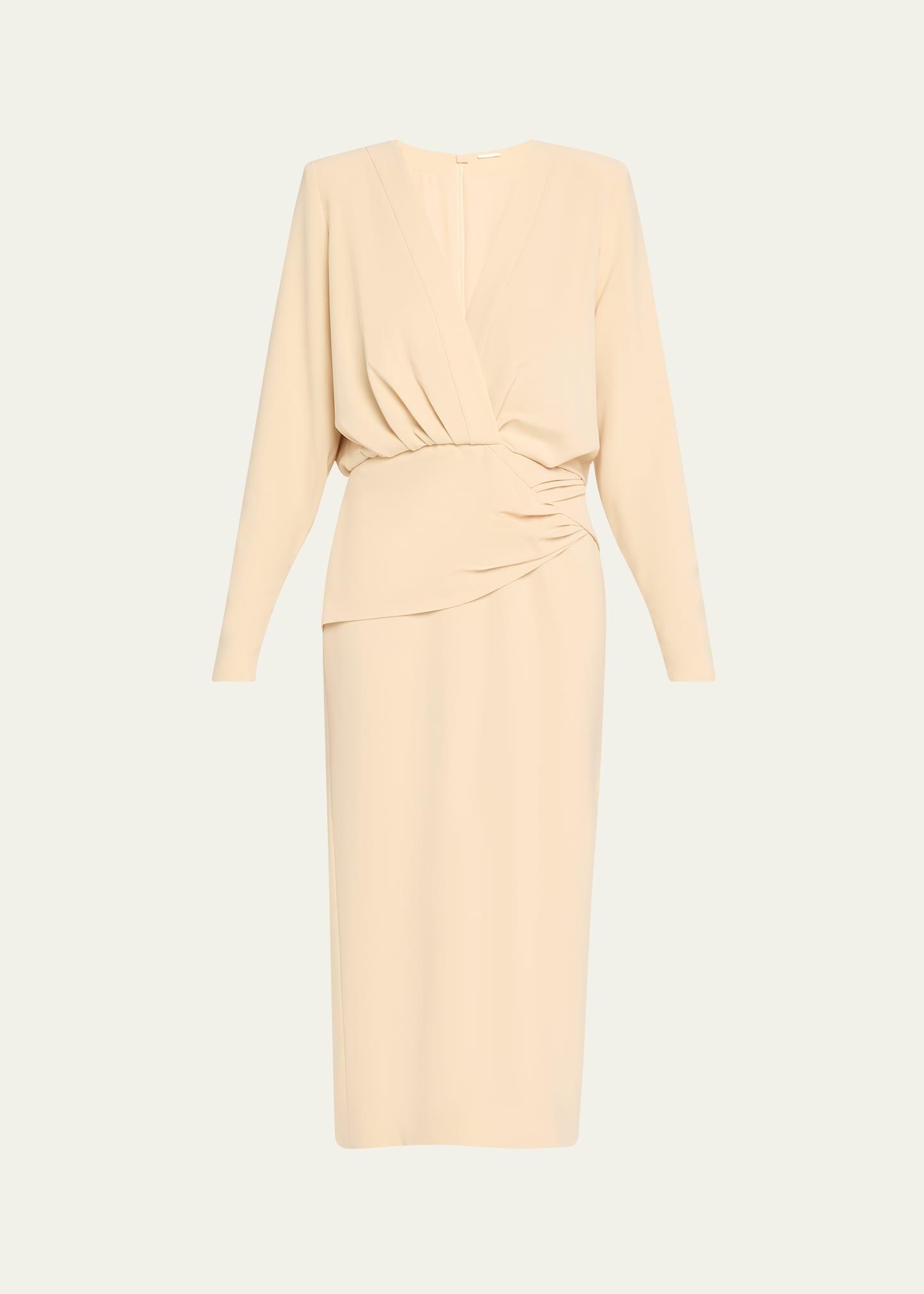fraser gathered long-sleeve midi dress