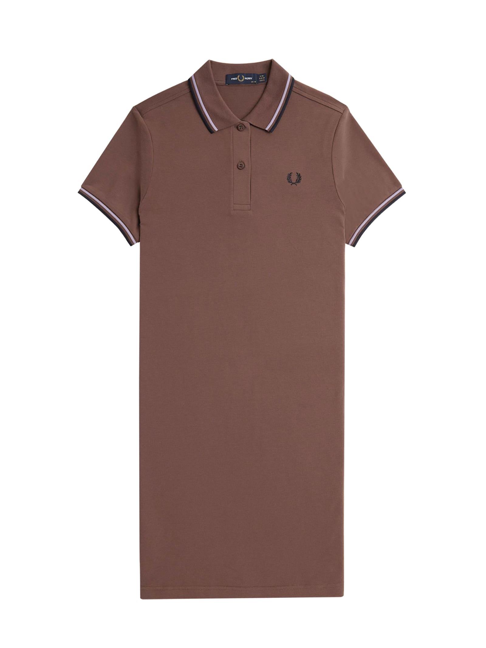 fred perry stretch cotton polo dress with contrasting profiles