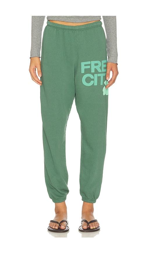 free city large sweatpant in dark green.