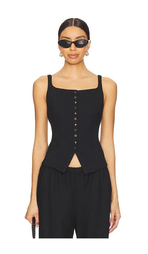 free people a moment in time vest in black.