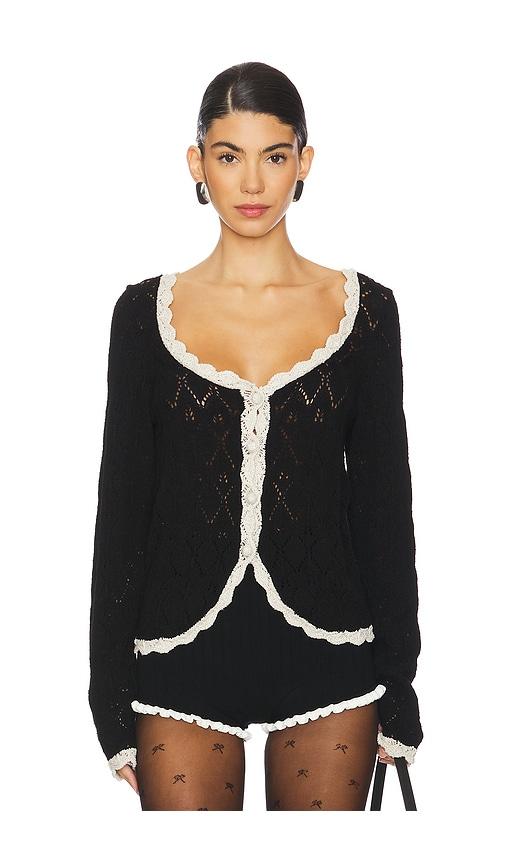 free people adelene cardigan in black.