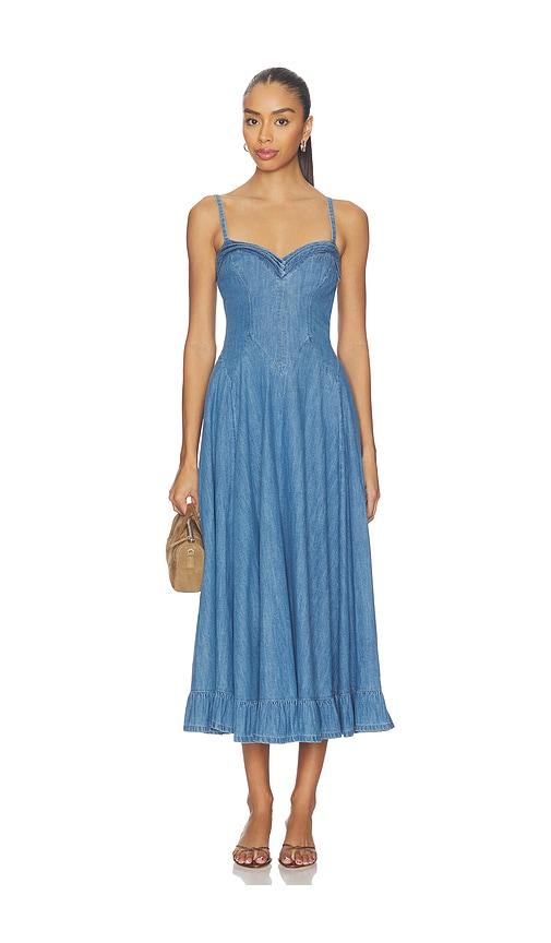 free people another season midi dress in blue.