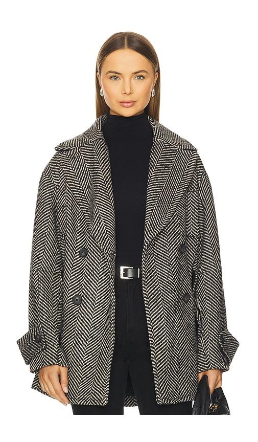 free people ari wool peacoat in black.