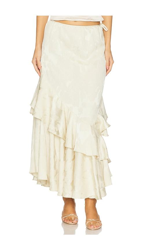 free people autumn promenade maxi skirt in cream.