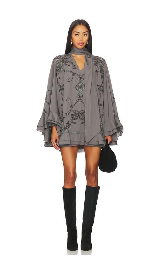 free people bali september sun mini dress in charcoal.