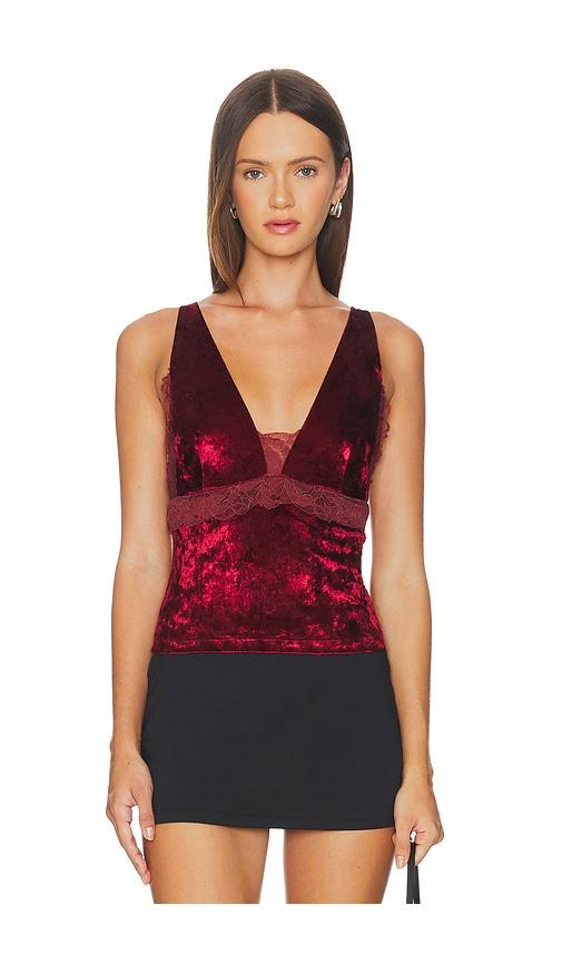 free people bed of roses cami in red.