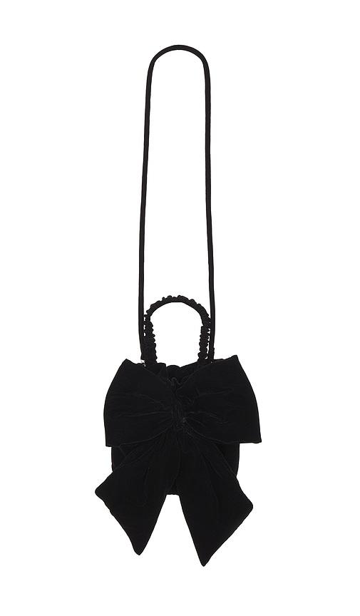 free people belle bow crossbody bag in black.