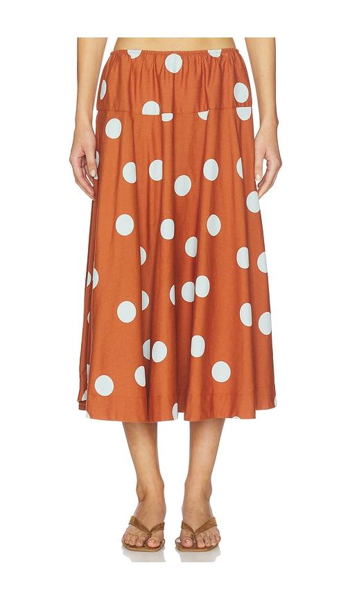 free people betty drop waist skirt in brown.