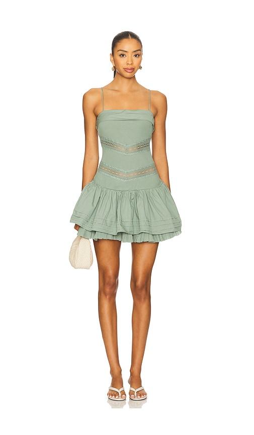 free people bliss beauty mini dress in sage.