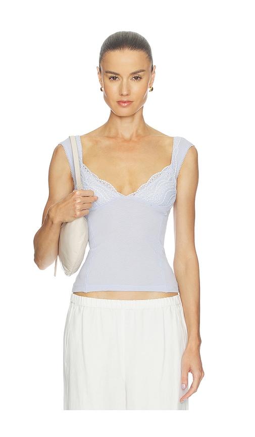 free people blush hour tee in blue.