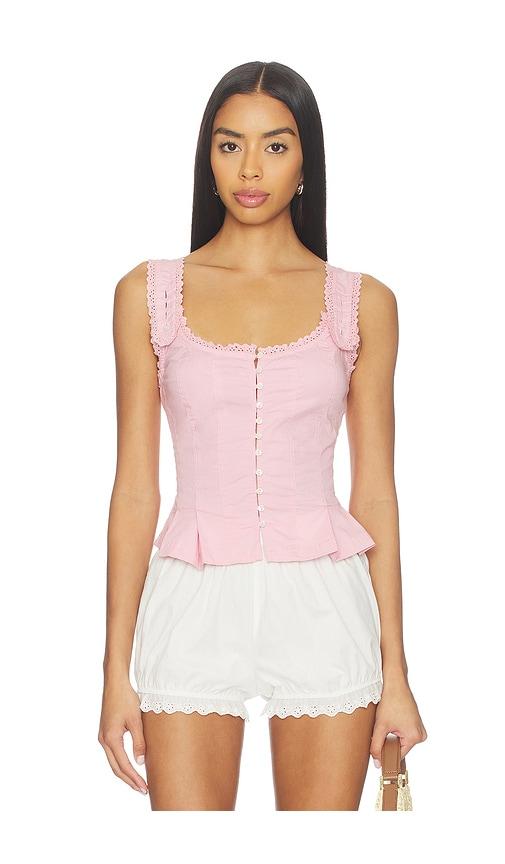 free people bridgette corset top in pink.