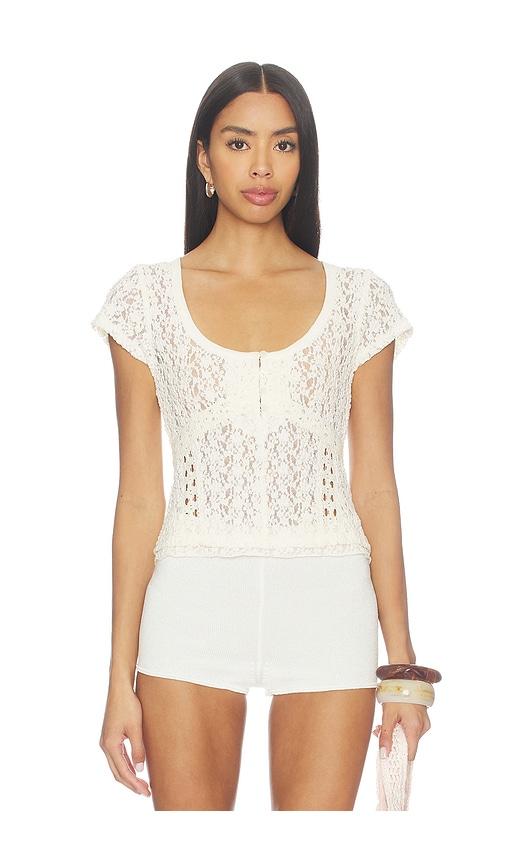 free people claro short sleeve tee in white.