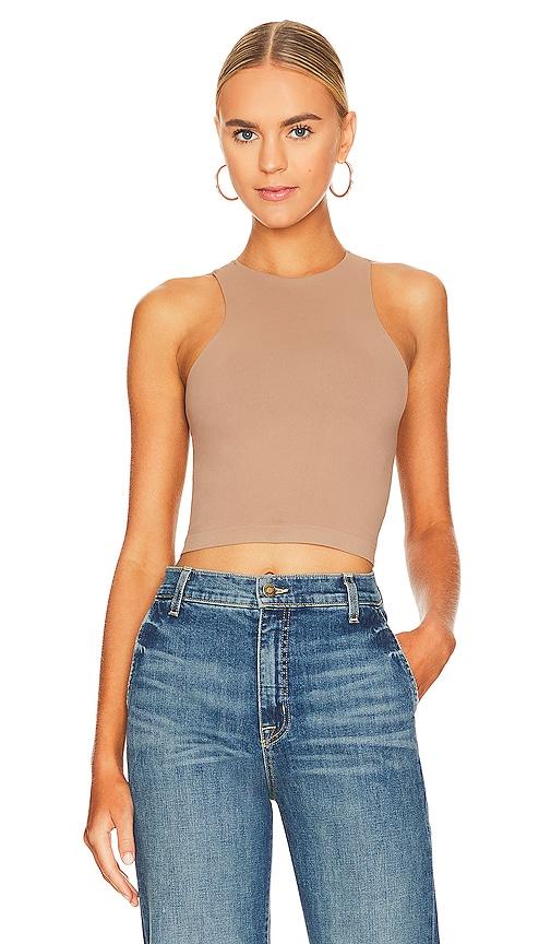 free people clean lines cami in beige.