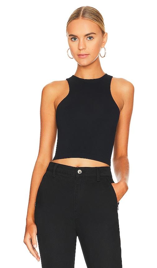 free people clean lines cami in black.