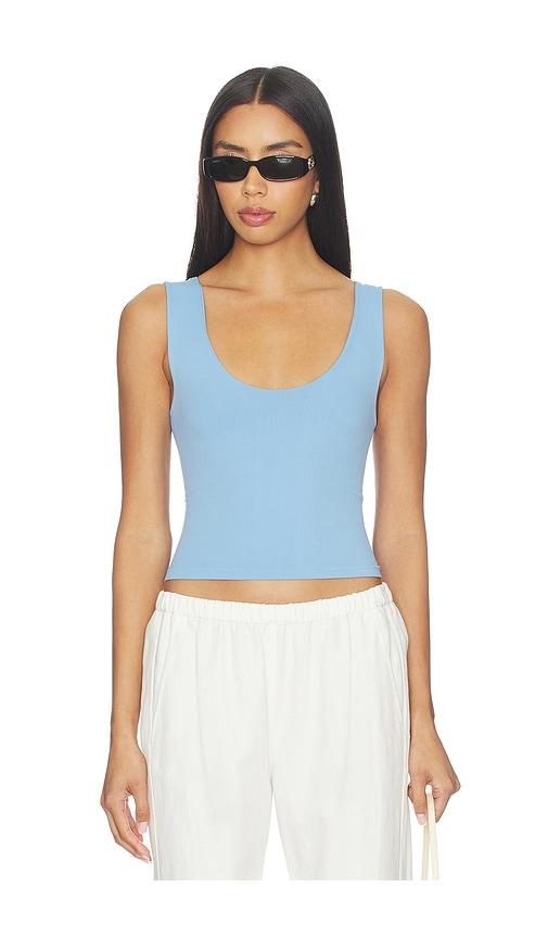free people clean lines muscle tank in blue.