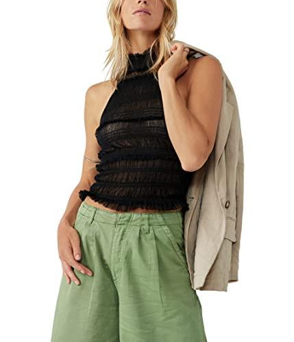 free people clementine top black lg (women's 12)