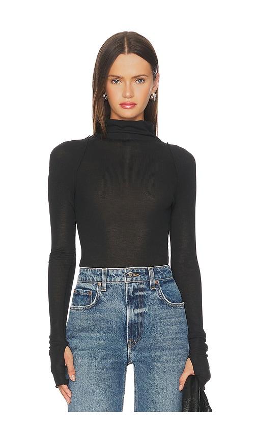 free people close to home layering top in black.