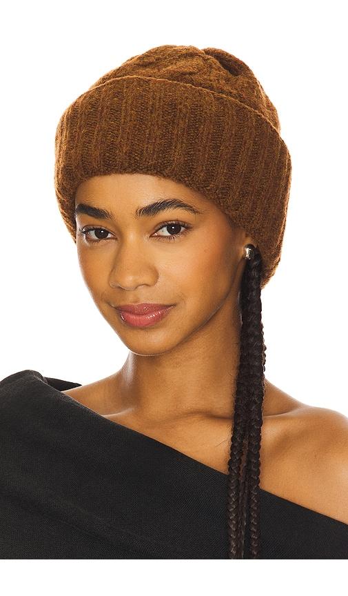 free people coast line beanie in brown.