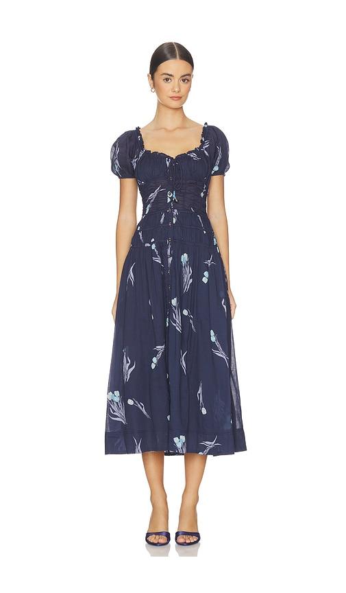 free people complete me midi dress in navy.