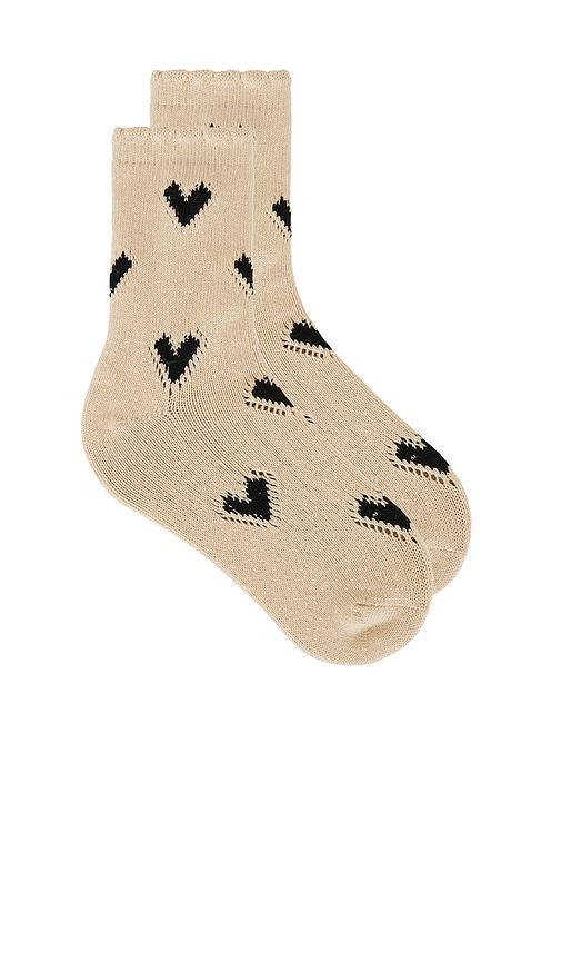 free people cupids bow sock in beige.