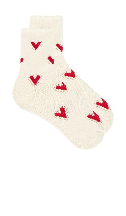 free people cupids bow sock in red.