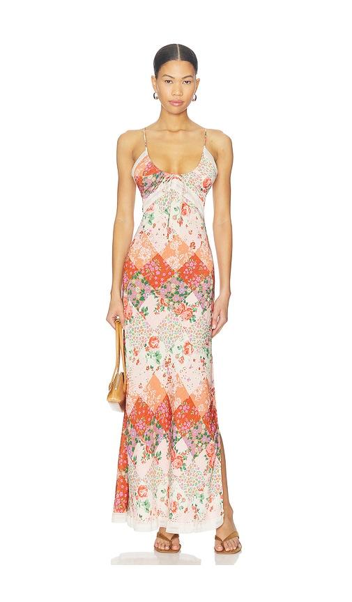 free people daisy fields maxi dress in pink.