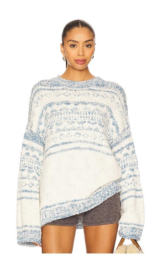 free people dani pattern sweater in ivory.