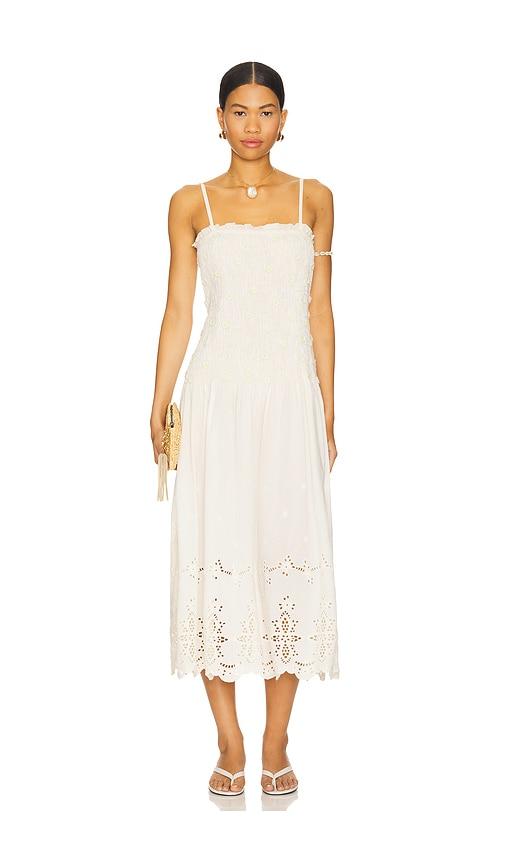 free people daphne midi dress in ivory.