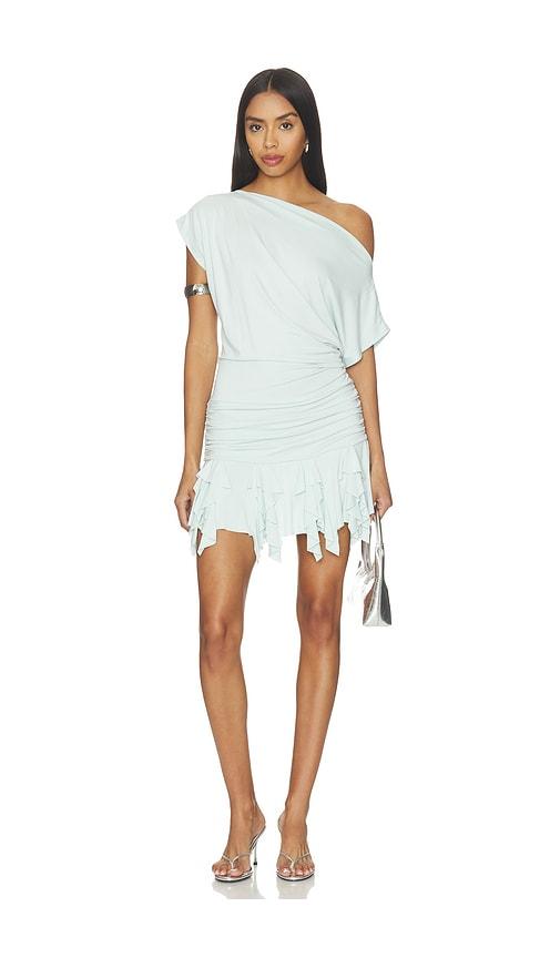 free people daybreak mini dress in baby blue.