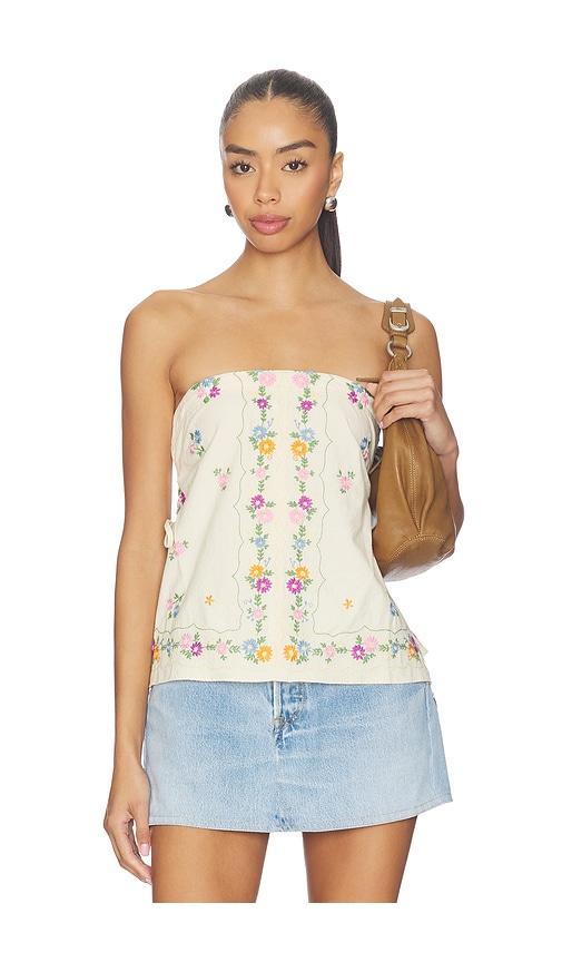 free people doily days tube top in cream.