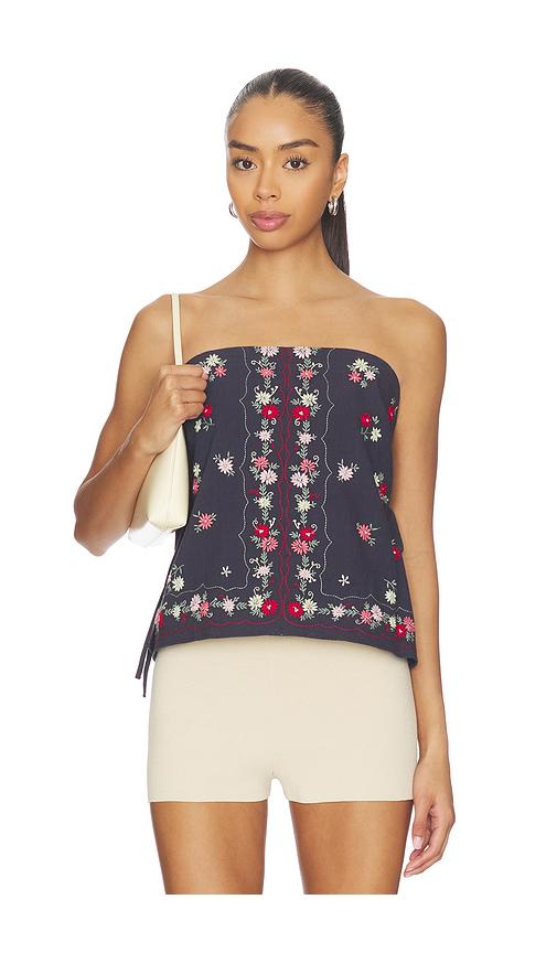 free people doily days tube top in navy.