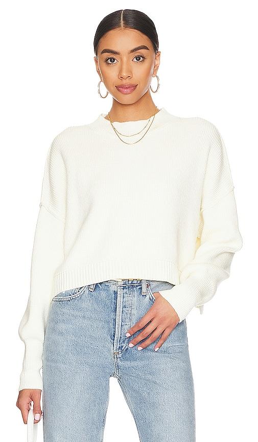 free people easy street crop sweater in ivory.
