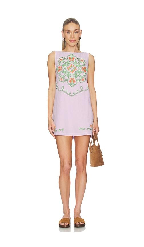 free people electric garden mini dress in lavender.