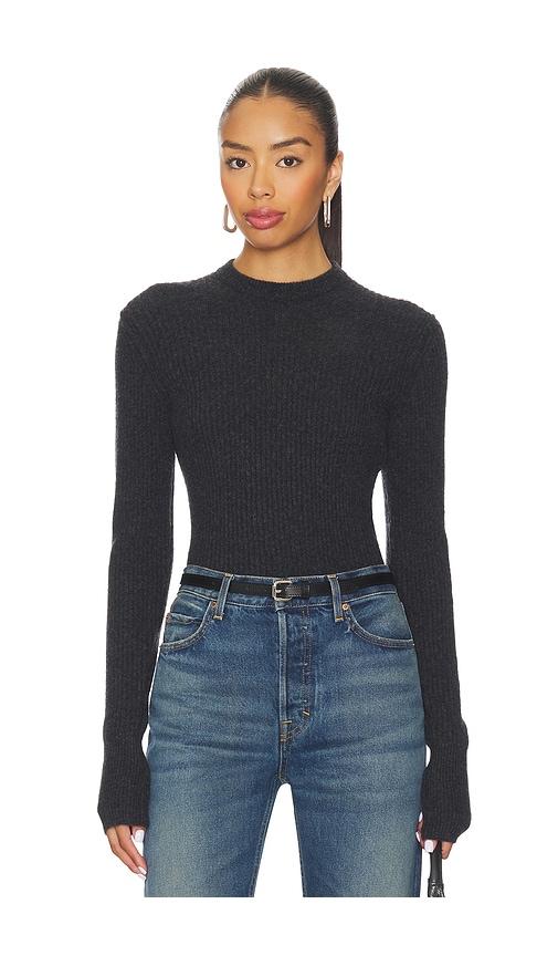 free people ever after pullover in charcoal.