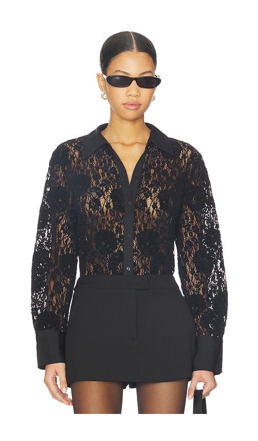 free people faith button down in black.