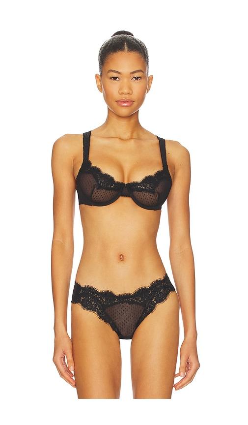 free people fiona demi underwire bra in black.