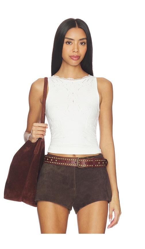 free people flirty flutters tank in ivory.
