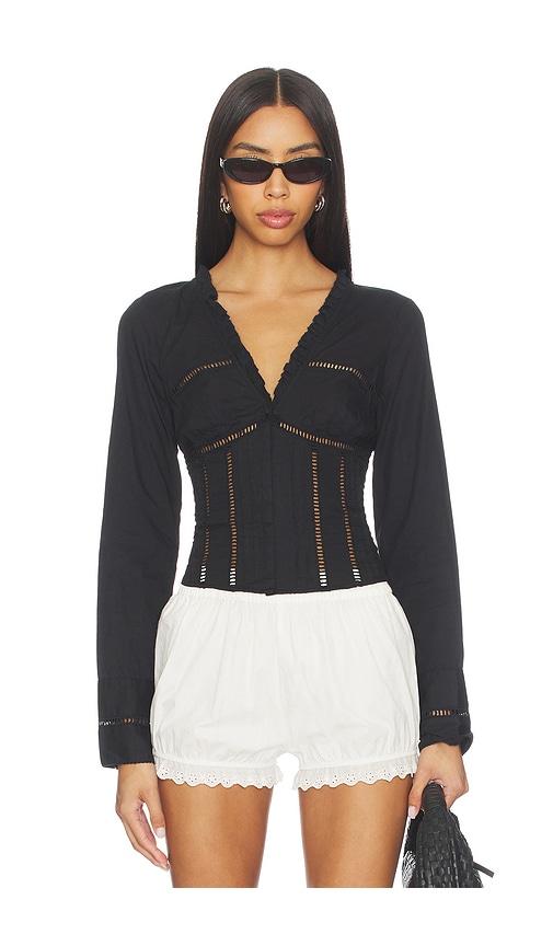 free people frankie corset top in black.