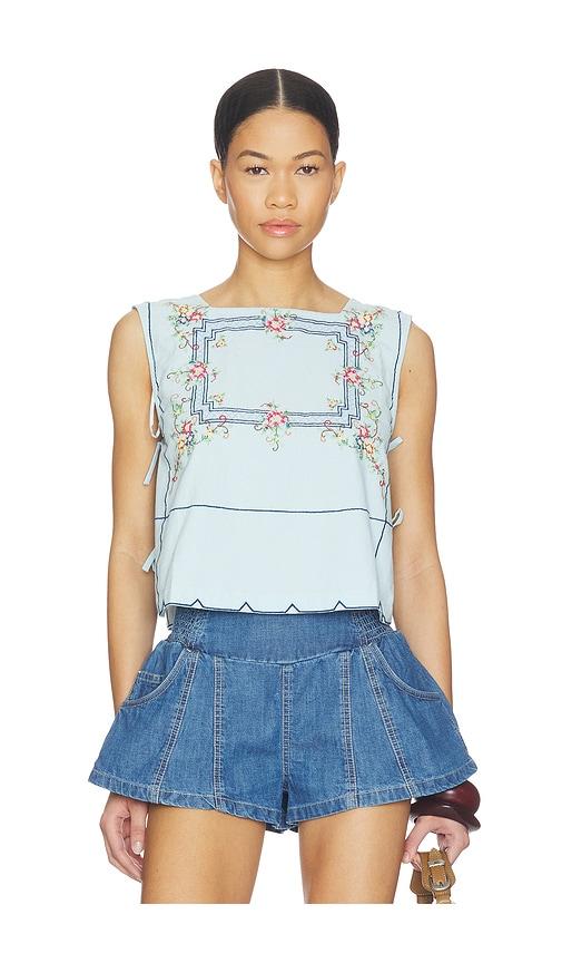 free people garden wall top in baby blue.