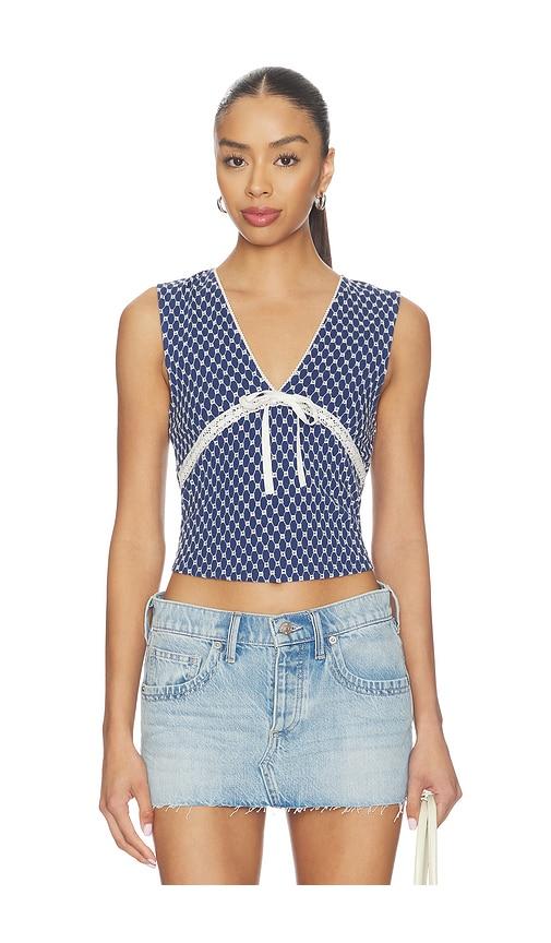 free people good graces top in blue.